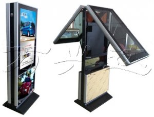 <b>42寸型材钢化玻璃双屏高清网络广告机</b>
